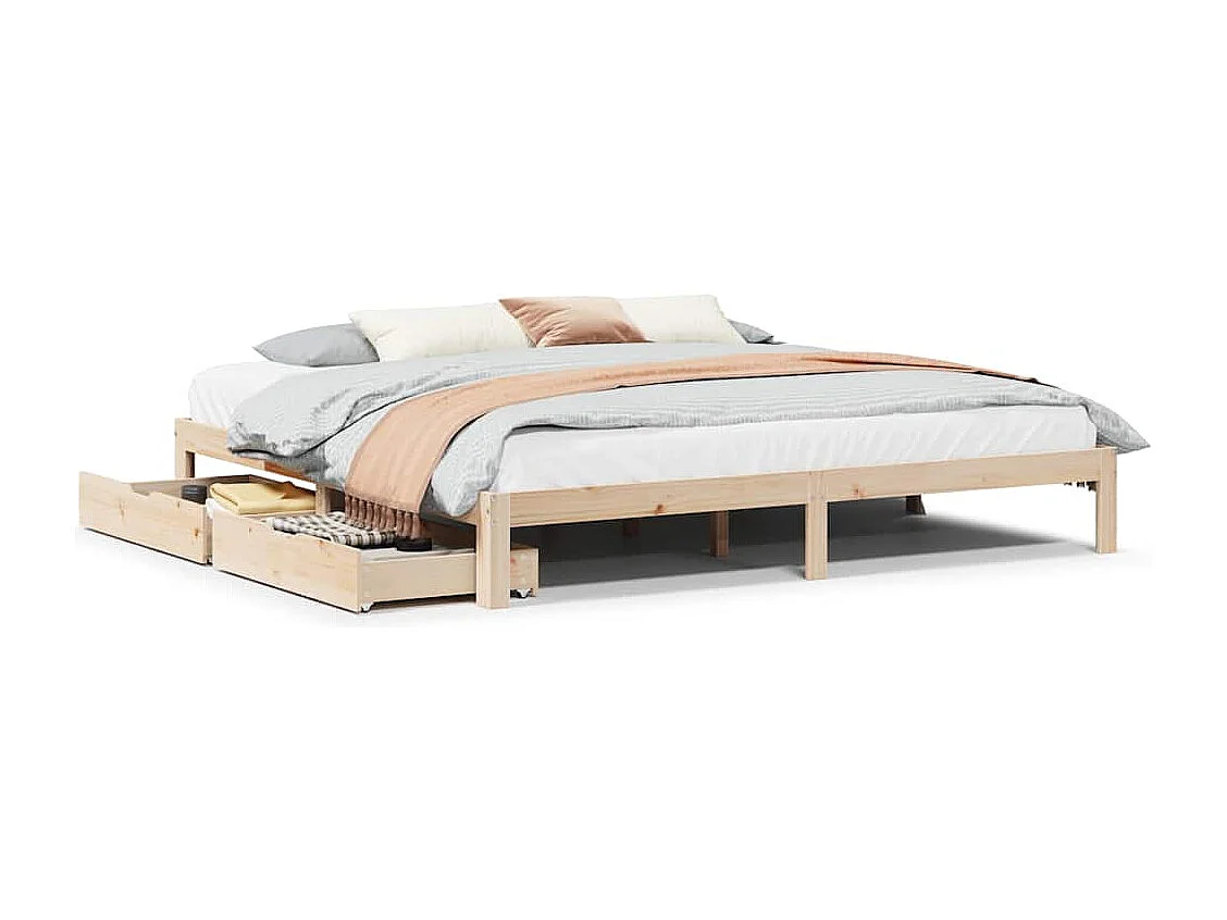 Bedframe met lades massief grenenhout 180x200 cm