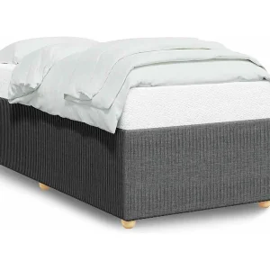 Bedframe zonder matras 90×190 cm stof donkergrijs Bedframe zonder matras 90×190 cm stof donkergrijs