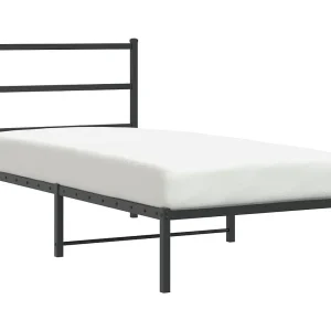 Bedframe met hoofdbord metaal zwart 90×200 cm Bedframe met hoofdbord metaal zwart 90×200 cm