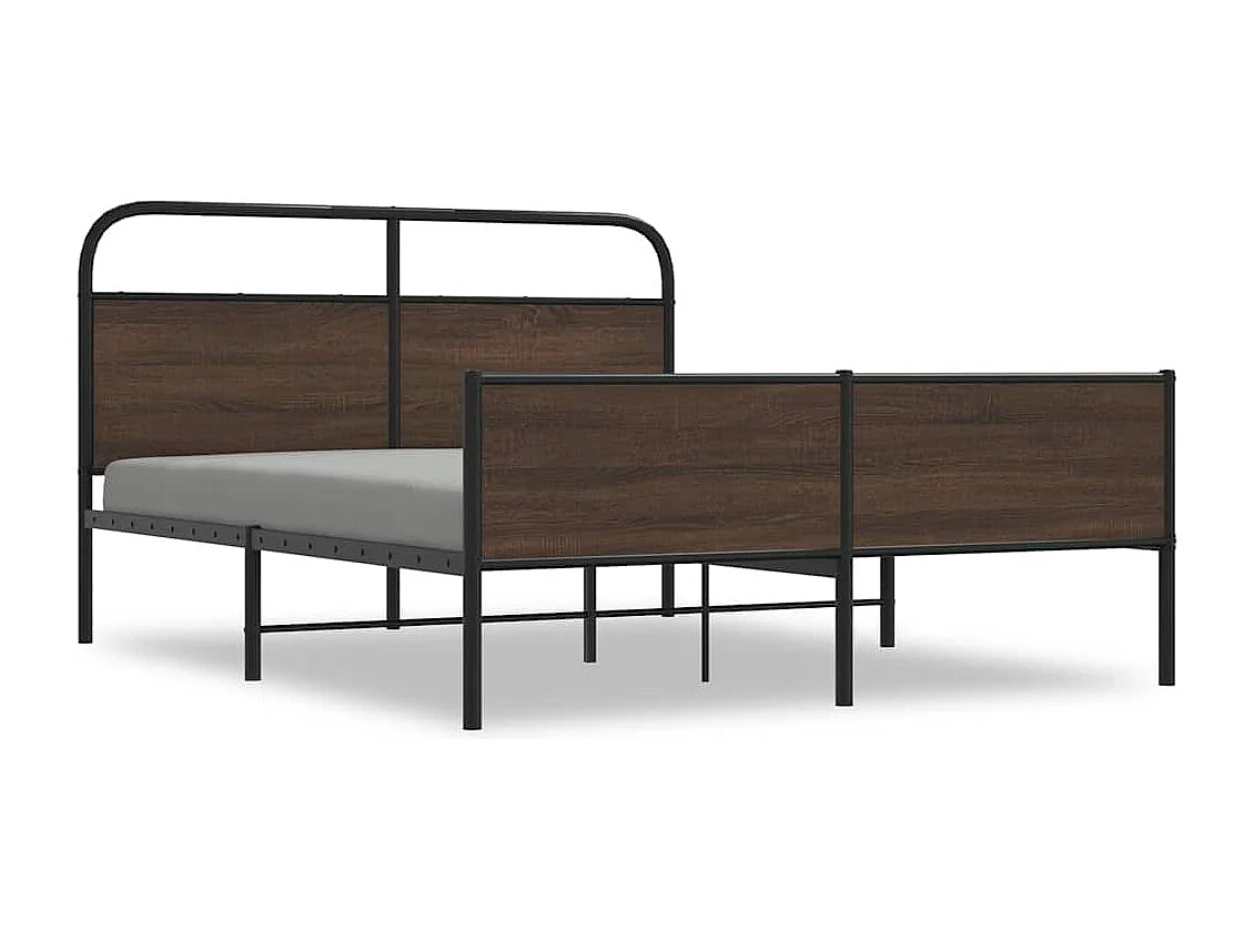 Bedframe zonder matras metaal bruin eikenkleurig 160x200 cm