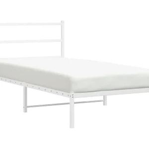 Bedframe met hoofdbord metaal wit 100×190 cm Bedframe met hoofdbord metaal wit 100×190 cm