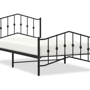 Bedframe met hoofd- en voeteneinde metaal zwart 107×203 cm Bedframe met hoofd- en voeteneinde metaal zwart 107×203 cm