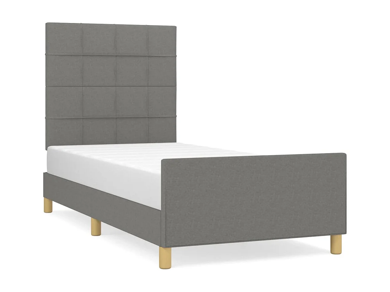 Bedframe zonder matras 90x190 cm stof donkergrijs