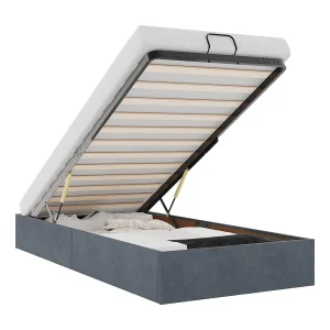 Bedframe zonder matras 90×200 cm fluweel donkergrijs Bedframe zonder matras 90×200 cm fluweel donkergrijs
