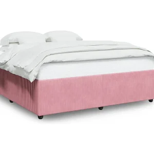 Bedframe fluweel roze 200×200 cm