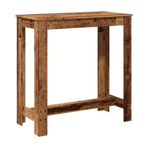 Bartafel 102x50x103,5 cm bewerkt hout oud houtkleurig Bartafel 102x50x103,5 cm bewerkt hout oud houtkleurig