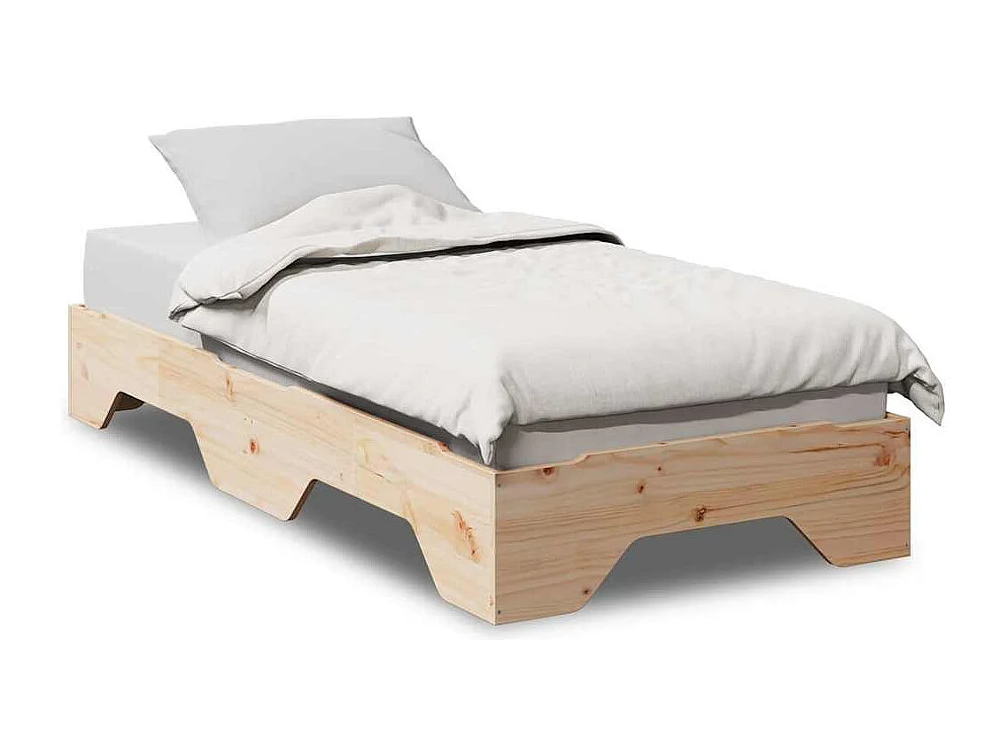 Bedframe zonder matras stapelbaar 75x190 cm massief hout