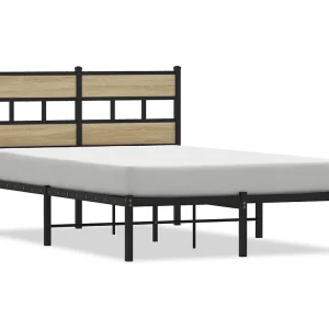 Bedframe zonder matras metaal sonoma eikenkleurig 120×200 cm Bedframe zonder matras metaal sonoma eikenkleurig 120×200 cm