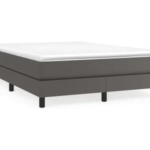 Boxspring bed kunstleer grijs 140×190 cm Boxspring bed kunstleer grijs 140×190 cm