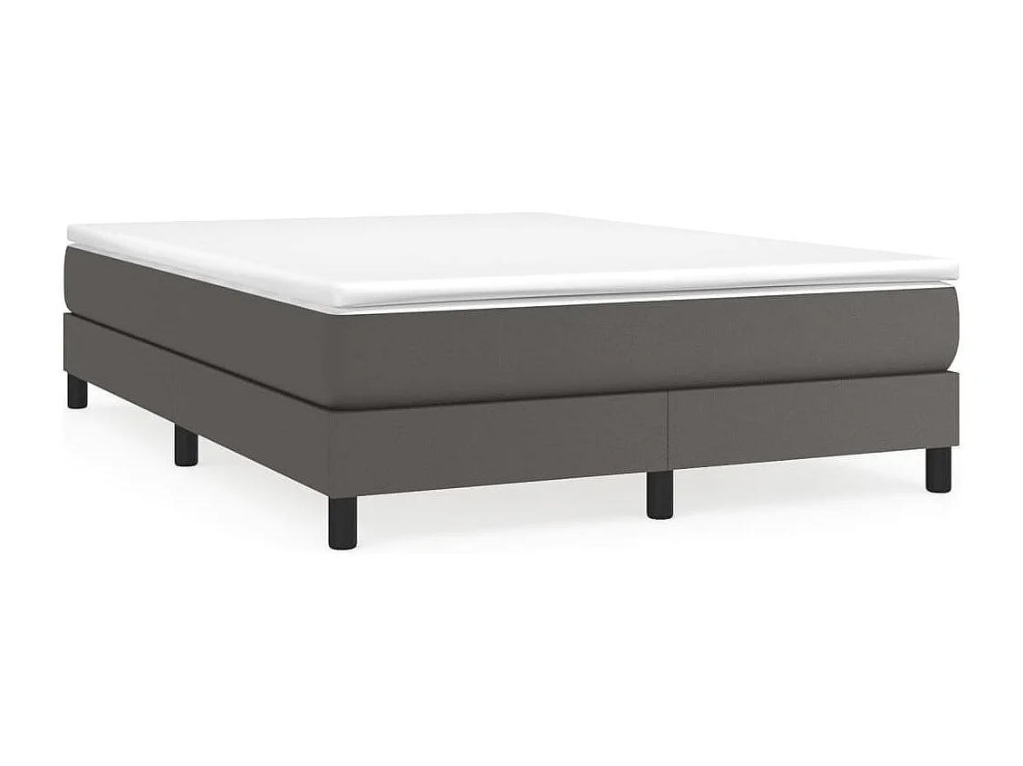 Boxspring bed kunstleer grijs 140x190 cm