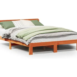 Bedframe zonder matras massief grenenhout wasbruin 160×200 cm Bedframe zonder matras massief grenenhout wasbruin 160×200 cm