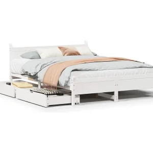 Bedframe zonder matras massief grenenhout wit 140×200 cm Bedframe zonder matras massief grenenhout wit 140×200 cm