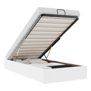 Bedframe zonder matras 100×200 cm kunstleer wit Bedframe zonder matras 100×200 cm kunstleer wit