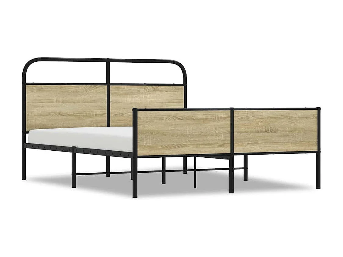 Bedframe zonder matras metaal sonoma eikenkleurig 150x200 cm