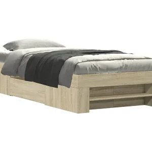 Bedframe zonder matras hout sonoma eikenkleurig 90×200 cm Bedframe zonder matras hout sonoma eikenkleurig 90×200 cm