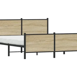 Bedframe zonder matras metaal sonoma eikenkleurig 150×200 cm Bedframe zonder matras metaal sonoma eikenkleurig 150×200 cm