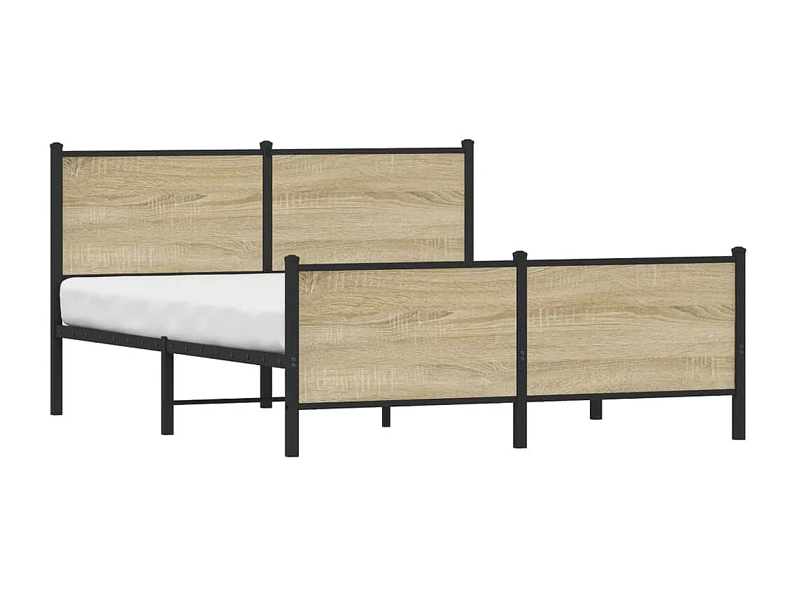 Bedframe zonder matras metaal sonoma eikenkleurig 150x200 cm