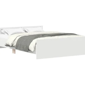 Bedframe met hoofd- en voeteneinde wit 135×190 cm Bedframe met hoofd- en voeteneinde wit 135×190 cm