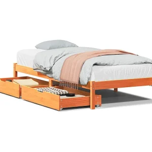 Bedframe zonder matras massief grenenhout wasbruin 90×200 cm Bedframe zonder matras massief grenenhout wasbruin 90×200 cm