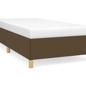 Bedframe zonder matras 90×200 cm stof donkerbruin Bedframe zonder matras 90×200 cm stof donkerbruin