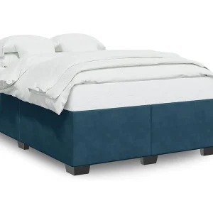 Bedframe fluweel blauw 160×200 cm Bedframe fluweel blauw 160×200 cm