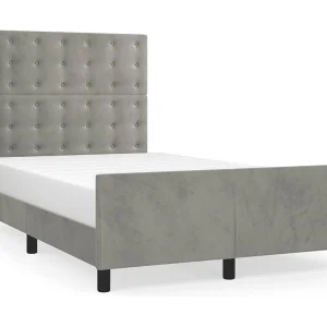 Bedframe zonder matras 120×200 cm fluweel lichtgrijs Bedframe zonder matras 120×200 cm fluweel lichtgrijs