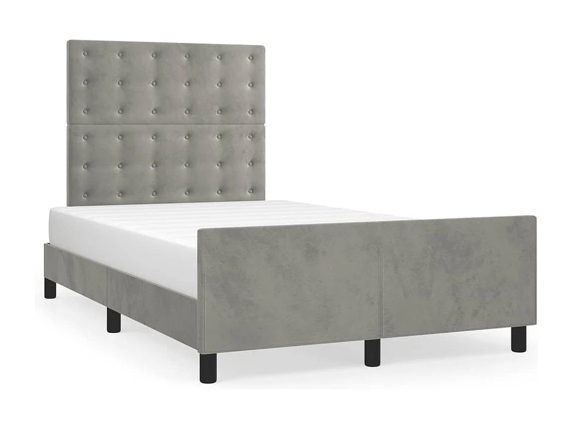 Bedframe zonder matras 120x200 cm fluweel lichtgrijs