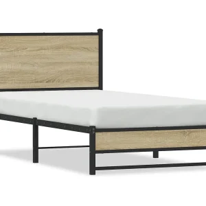 Bedframe zonder matras metaal sonoma eikenkleurig 90×200 cm Bedframe zonder matras metaal sonoma eikenkleurig 90×200 cm