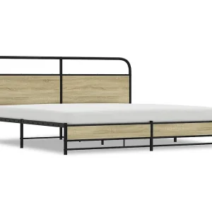 Bedframe zonder matras metaal sonoma eikenkleurig 193×203 cm Bedframe zonder matras metaal sonoma eikenkleurig 193×203 cm