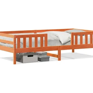 Bedframe zonder matras massief grenenhout wasbruin 90×200 cm Bedframe zonder matras massief grenenhout wasbruin 90×200 cm
