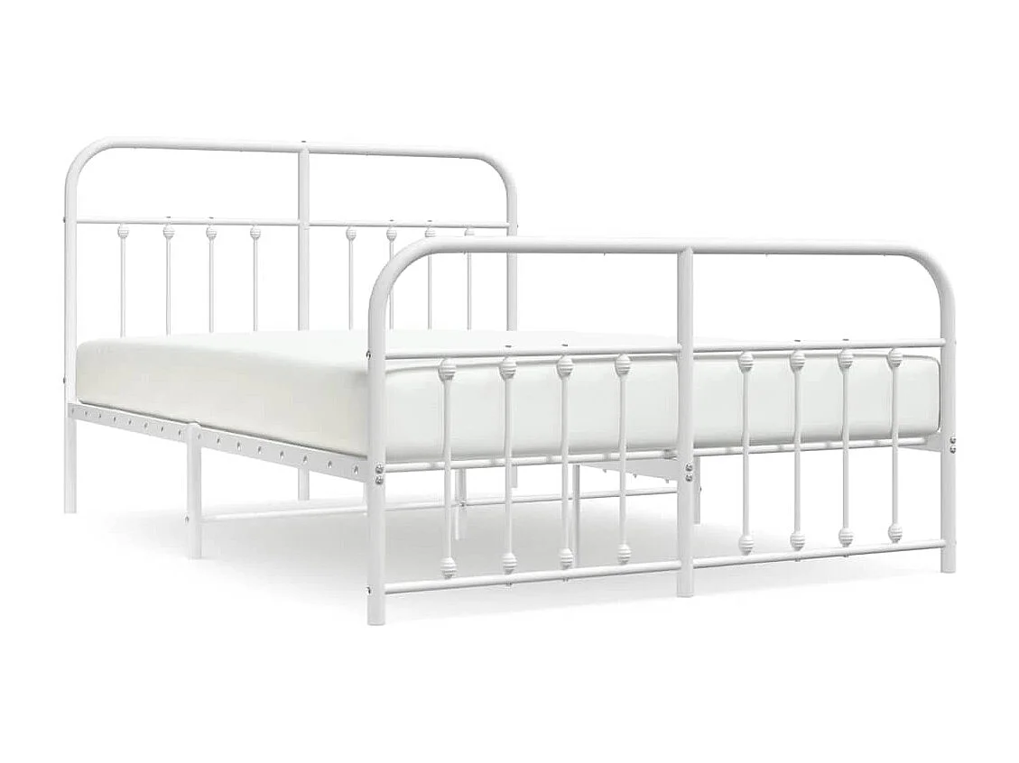Bedframe met hoofd- en voeteneinde metaal wit 140x200 cm