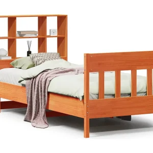 Bedframe zonder matras massief grenenhout wasbruin 100×200 cm Bedframe zonder matras massief grenenhout wasbruin 100×200 cm