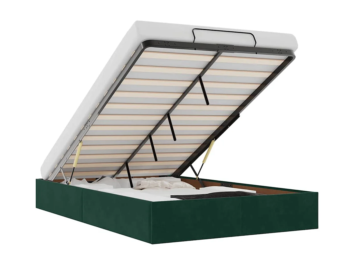 Bedframe zonder matras 120x190 cm fluweel donkergroen