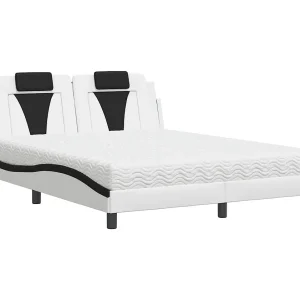 Bed "Viana" met matras kunstleer wit en zwart 160×200 cm Bed "Viana" met matras kunstleer wit en zwart 160×200 cm