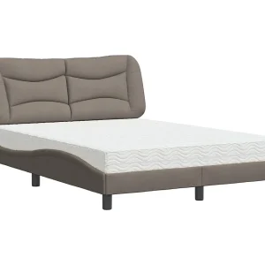 Bed met matras "Hvar" stof taupe 120×200 cm