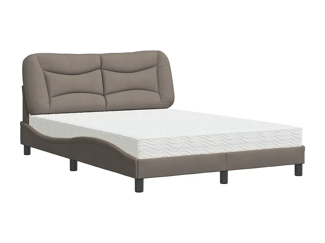 Bed met matras "Hvar" stof taupe 120x200 cm