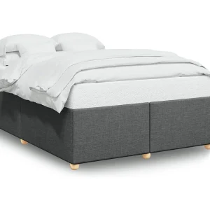 Bedframe zonder matras stof donkergrijs 140×200 cm Bedframe zonder matras stof donkergrijs 140×200 cm