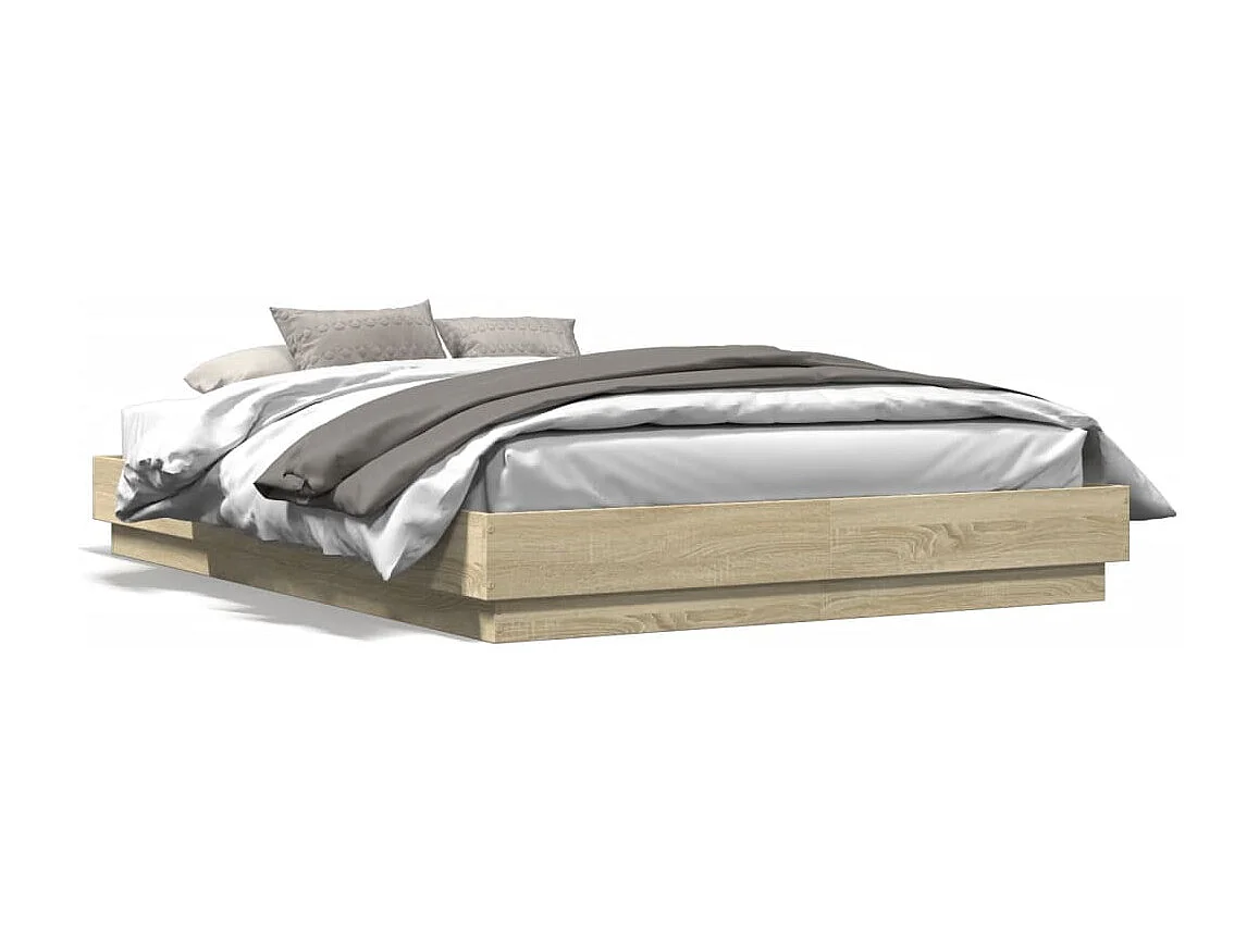Bedframe bewerkt hout sonoma eikenkleurig 160x200 cm