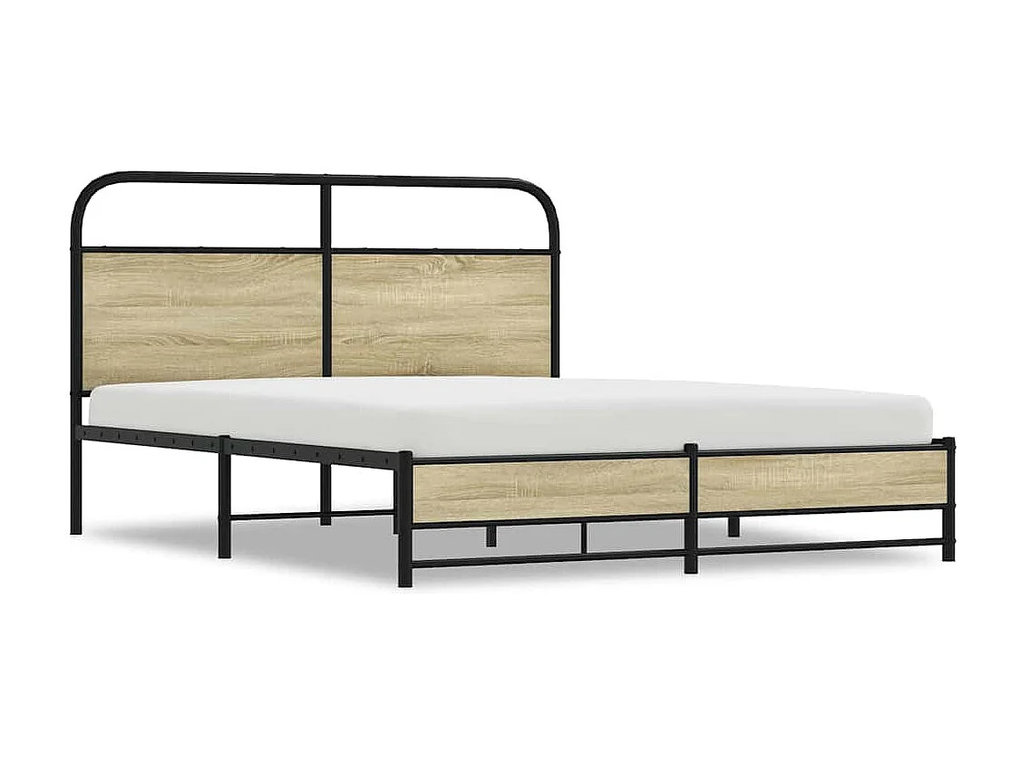Bedframe zonder matras bewerkt hout sonoma eikenkleur 150x200cm