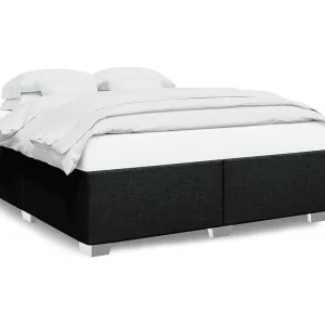 Bedframe zonder matras stof zwart 200×200 cm Bedframe zonder matras stof zwart 200×200 cm