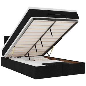 Bed met matras 120×190 cm stof zwart