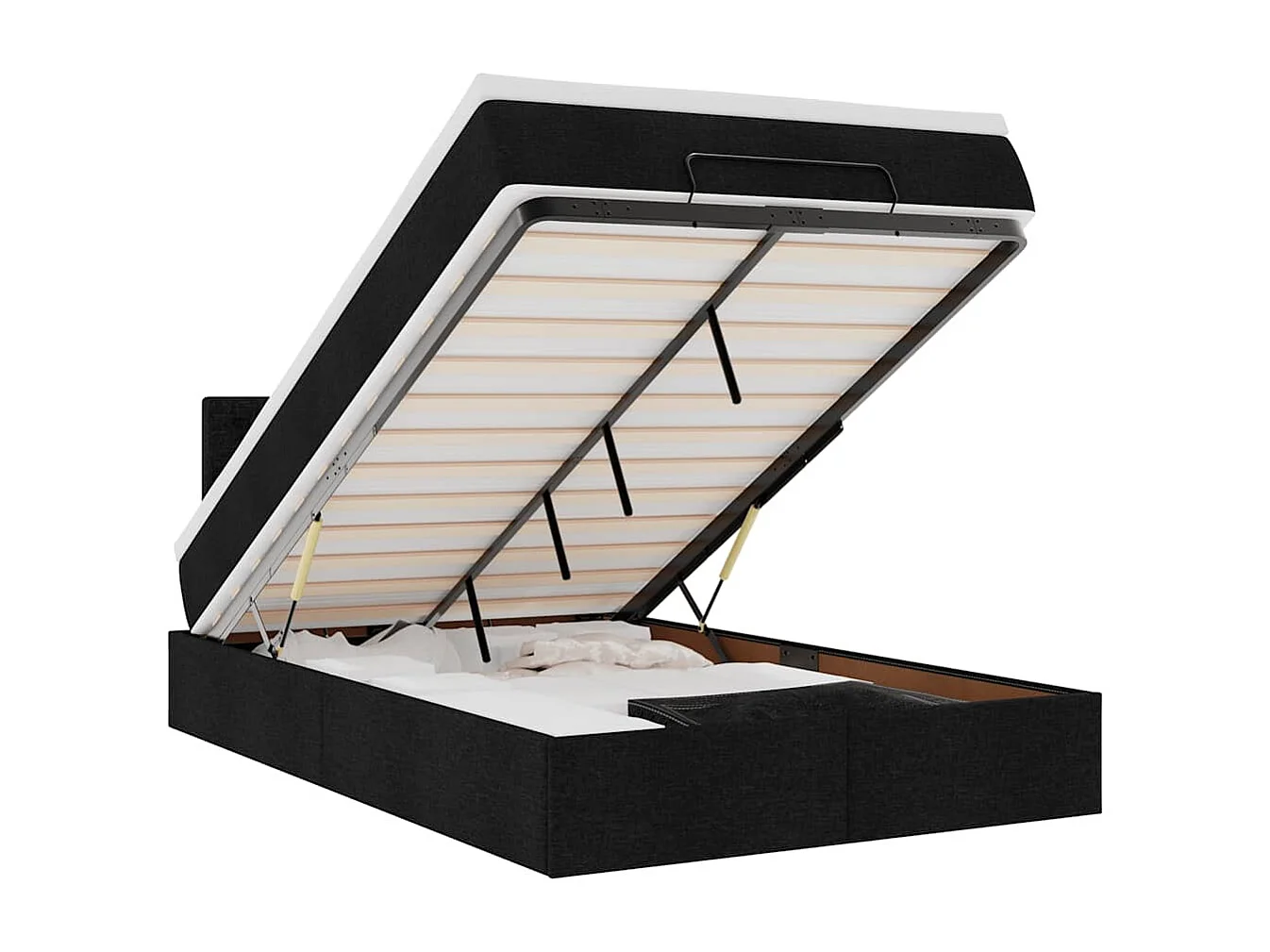Bed met matras 120x190 cm stof zwart