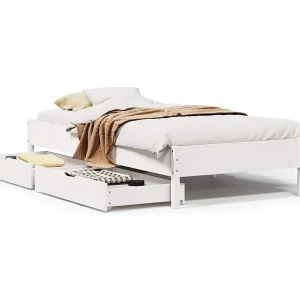 Bedframe zonder matras massief grenenhout wit 140×200 cm Bedframe zonder matras massief grenenhout wit 140×200 cm
