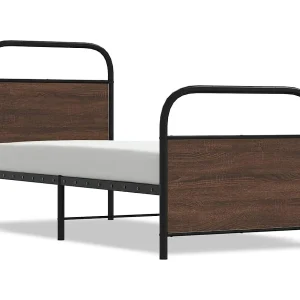 Bedframe zonder matras bewerkt hout bruin eikenkleur 75×190 cm