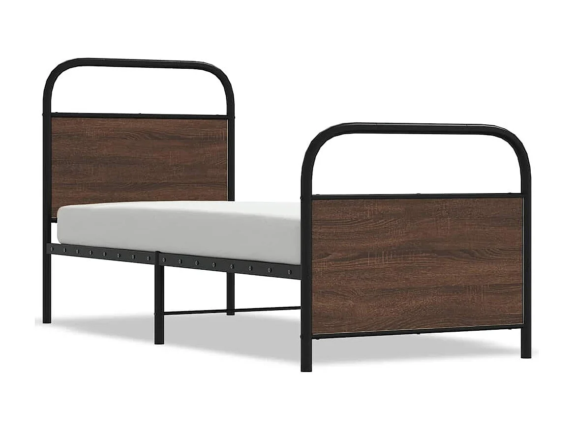 Bedframe zonder matras bewerkt hout bruin eikenkleur 75x190 cm