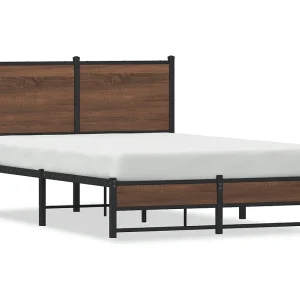 Bedframe zonder matras metaal bruin eikenkleurig 120×190 cm Bedframe zonder matras metaal bruin eikenkleurig 120×190 cm