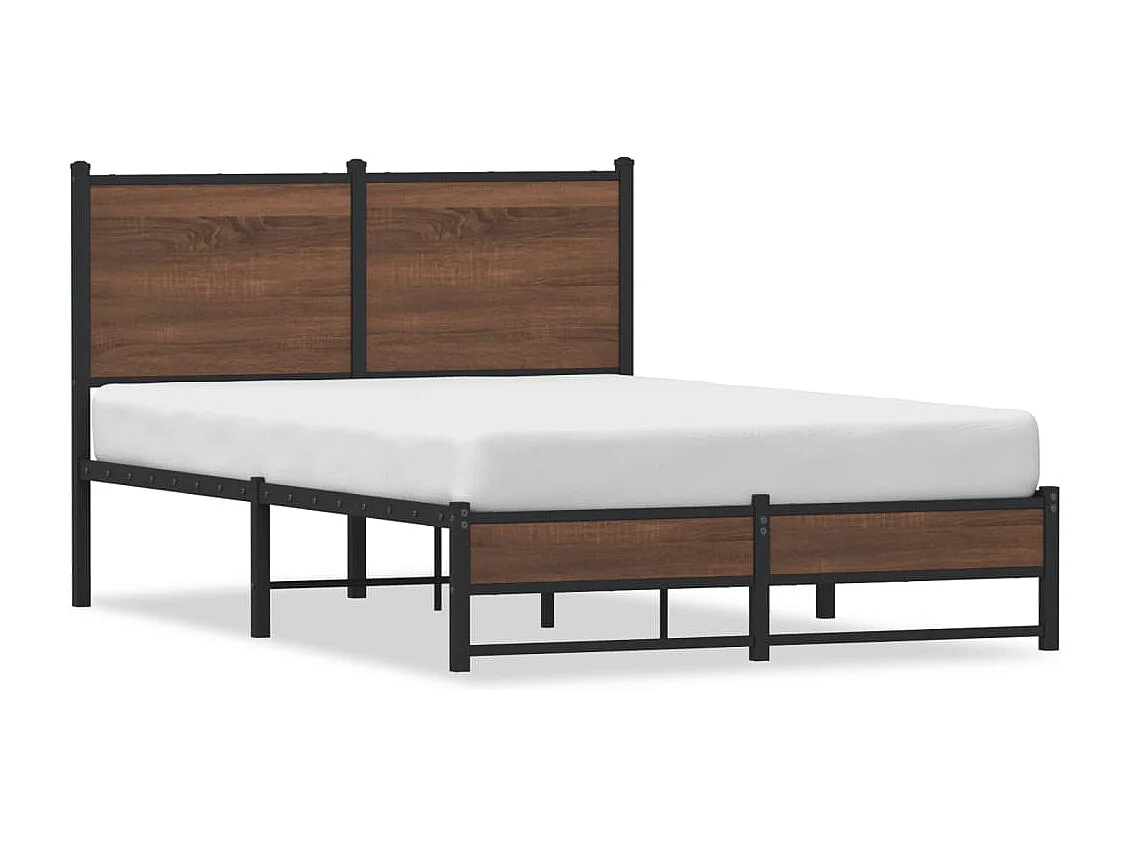 Bedframe zonder matras metaal bruin eikenkleurig 120x190 cm