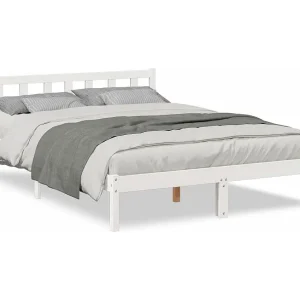 Bedframe extra lang zonder matras grenenhout wit 160×210 cm Bedframe extra lang zonder matras grenenhout wit 160×210 cm