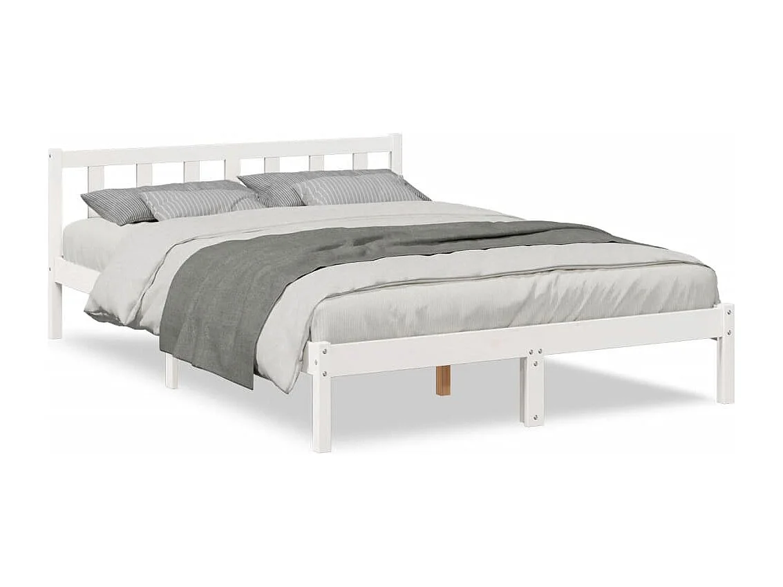 Bedframe extra lang zonder matras grenenhout wit 160x210 cm