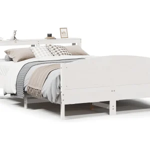 Bedframe zonder matras massief grenenhout wit 135×190 cm Bedframe zonder matras massief grenenhout wit 135×190 cm